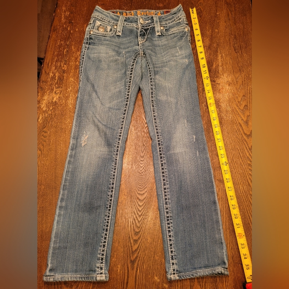Rock revival 25 Cindy straight blue jeans distressed
